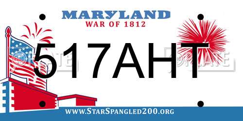 517AHT Maryland License Plate