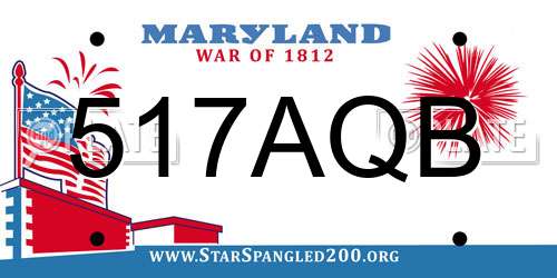 517AQB Maryland License Plate