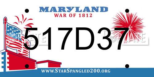 517D37 Maryland License Plate