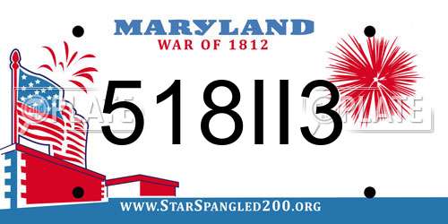 518II3 Maryland License Plate