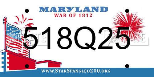 518Q25 Maryland License Plate