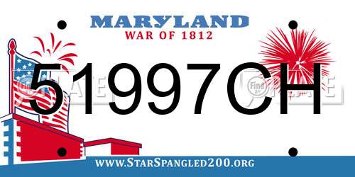 51997CH Maryland License Plate
