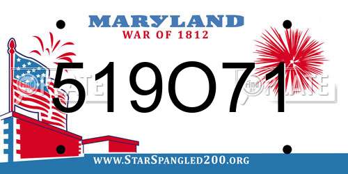 519O71 Maryland License Plate