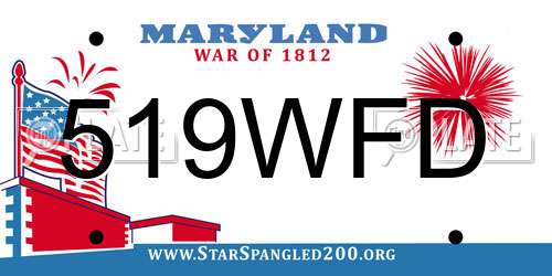 519WFD Maryland License Plate