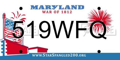 519WFQ Maryland License Plate