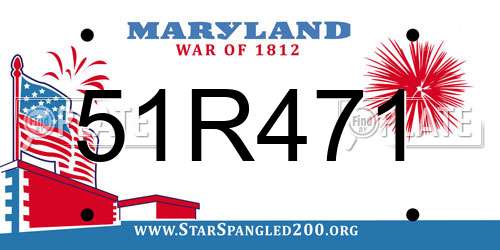 51R471 Maryland License Plate