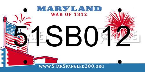 51SB012 Maryland License Plate