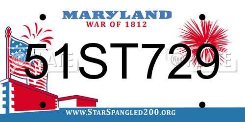 51ST729 Maryland License Plate