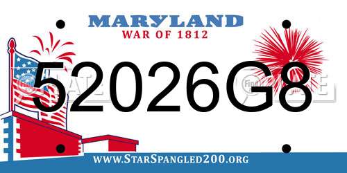 52026G8 Maryland License Plate