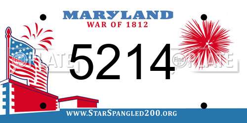 5214 Maryland License Plate