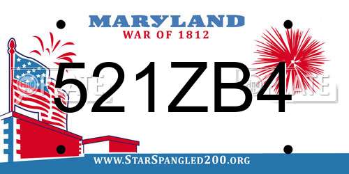521ZB4 Maryland License Plate