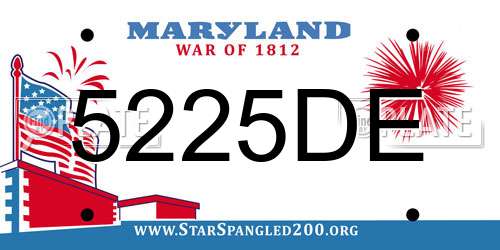 5225DE Maryland License Plate