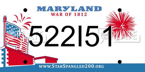 522I51 Maryland License Plate