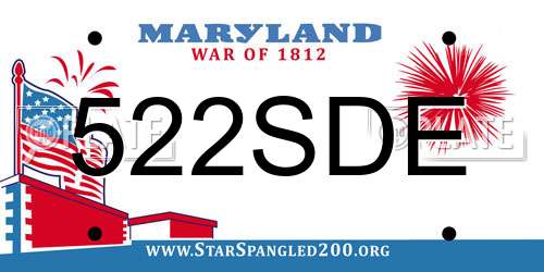 522SDE Maryland License Plate