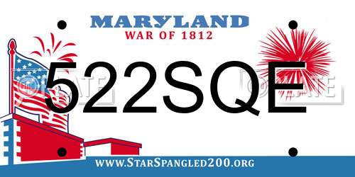 522SQE Maryland License Plate