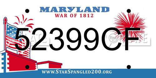 52399CF Maryland License Plate