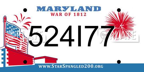 524I77 Maryland License Plate