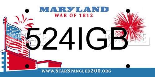 524IGB Maryland License Plate