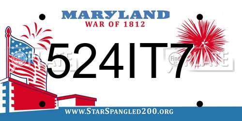 524IT7 Maryland License Plate