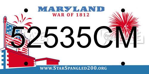 52535CM Maryland License Plate