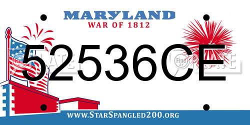 52536CE Maryland License Plate