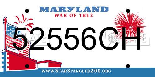 52556CH Maryland License Plate