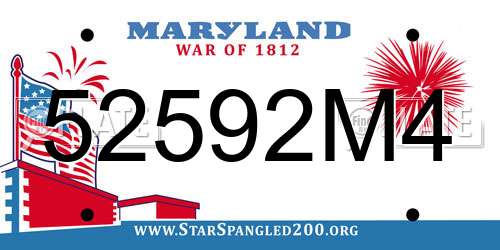 52592M4 Maryland License Plate