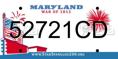 52721CD Maryland License Plate