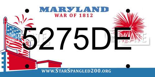 5275DE Maryland License Plate