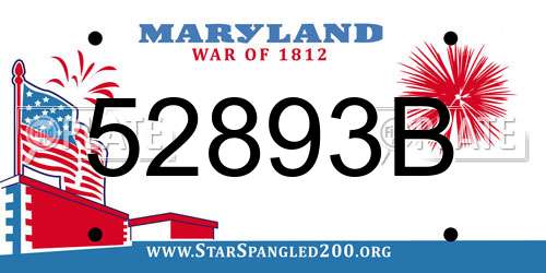52893B Maryland License Plate