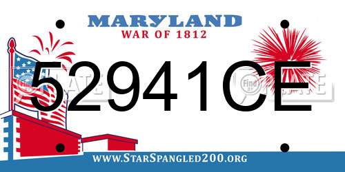 52941CE Maryland License Plate