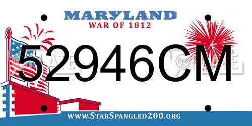 52946CM Maryland License Plate
