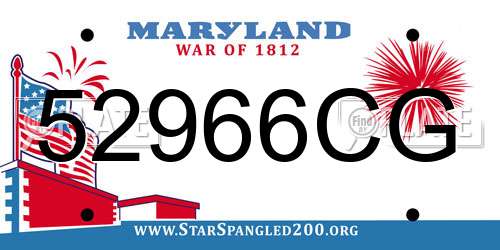 52966CG Maryland License Plate