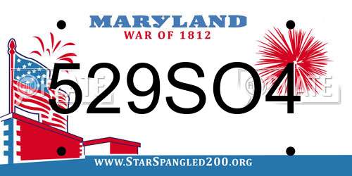 529SO4 Maryland License Plate
