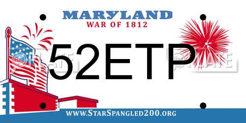 52ETP Maryland License Plate