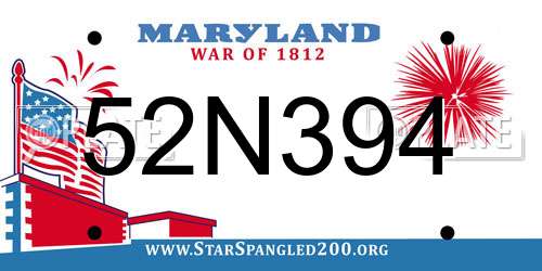 52N394 Maryland License Plate