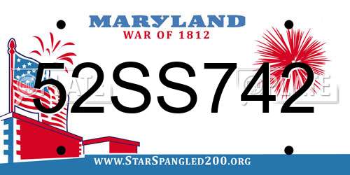 52SS742 Maryland License Plate