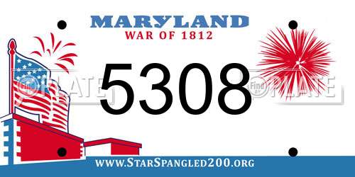 5308 Maryland License Plate