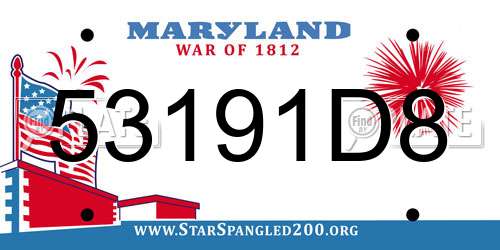 53191D8 Maryland License Plate