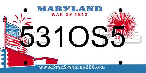 531OS5 Maryland License Plate