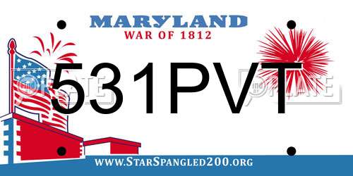 531PVT Maryland License Plate