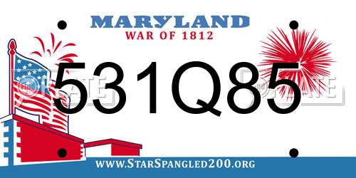 531Q85 Maryland License Plate