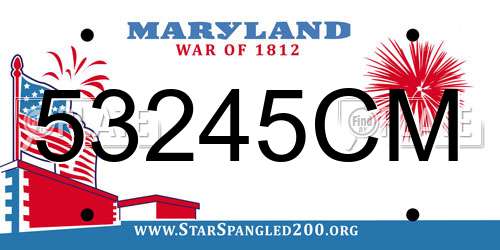 53245CM Maryland License Plate