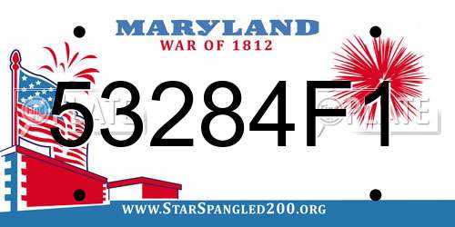 53284F1 Maryland License Plate