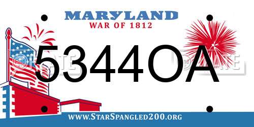 5344OA Maryland License Plate
