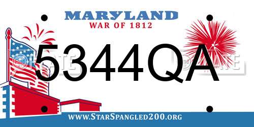 5344QA Maryland License Plate