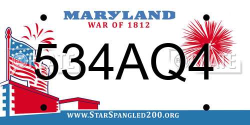 534AQ4 Maryland License Plate
