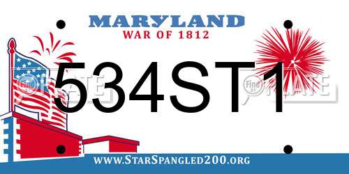 534ST1 Maryland License Plate