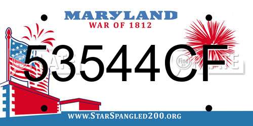 53544CF Maryland License Plate