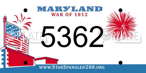 5362 Maryland License Plate